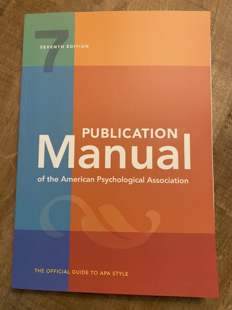 Picture of the APA Seventh Edition Publication Manual of the American Psychological Association, part of the OpencityInc 9 books that made a positive difference in 2020