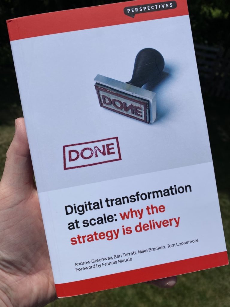 Picture of the book by Andrew Greenway on Digital Transformation at Scale, part of the OpencityInc 9 books that made a positive difference in 2020