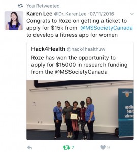 MS Society Canada, Dr Karen Lee, Hack4Health,