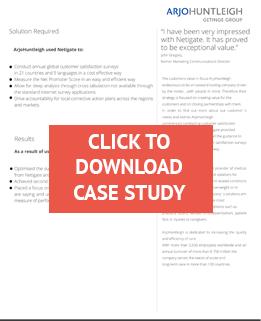 Opencity Inc., Netigate, ArjoHuntleigh Getinge Group, case study, customer satisfaction