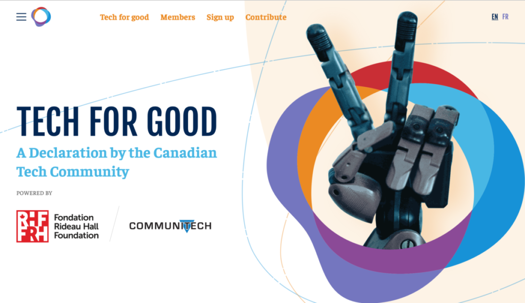 Tech for Good Declaration, Rideau Hall Foundation, True North, Communitech