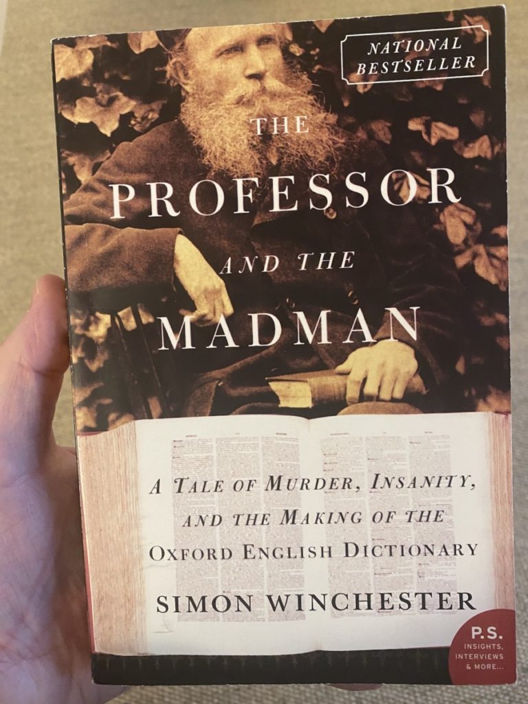 Picture of the book by Simon Winchester on The Professor and the Madman, part of the OpencityInc 9 books that made a positive difference in 2020