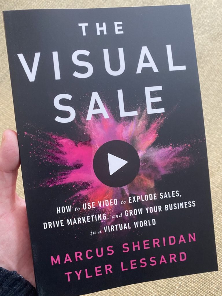 Picture of the book by Marcus Sheridan and Tyler Lessard on The Visual Sale, part of the OpencityInc 9 books that made a positive difference in 2020